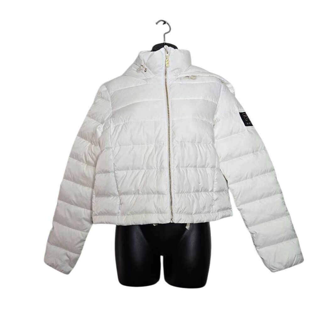 P E. Nation Puffer Size Small Puff Coat Jacket Hood White Warm